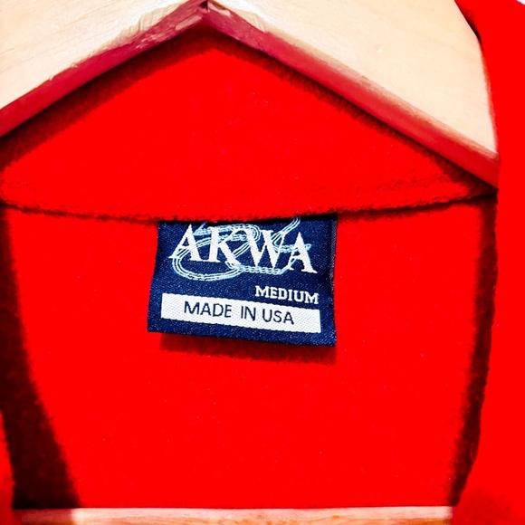 AKWA Vintage red fleece vest | Estes Park Colorado sleeveless jacket | Medium * - Picture 6 of 6